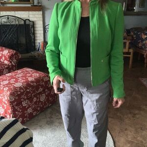 Bright green zipper front jacket